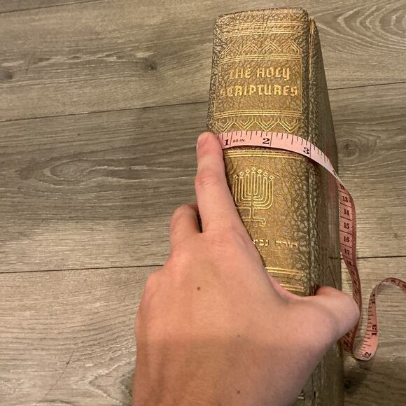 Vtg Holy Bible Torah Jewish Family 1957 Leonard S. Davidow MCM Gold Illustrated - Picture 12 of 16